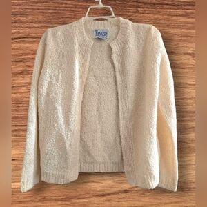 Tanner Vintage Nubby Wool Blend Open Front Cardigan Women (M)